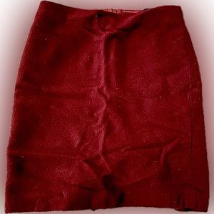Red Wool J. Crew Perfect Pencil Skirt Size 6